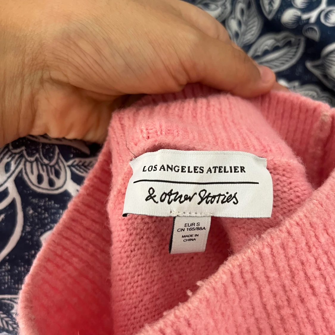 Rosa stickad tröja - 91