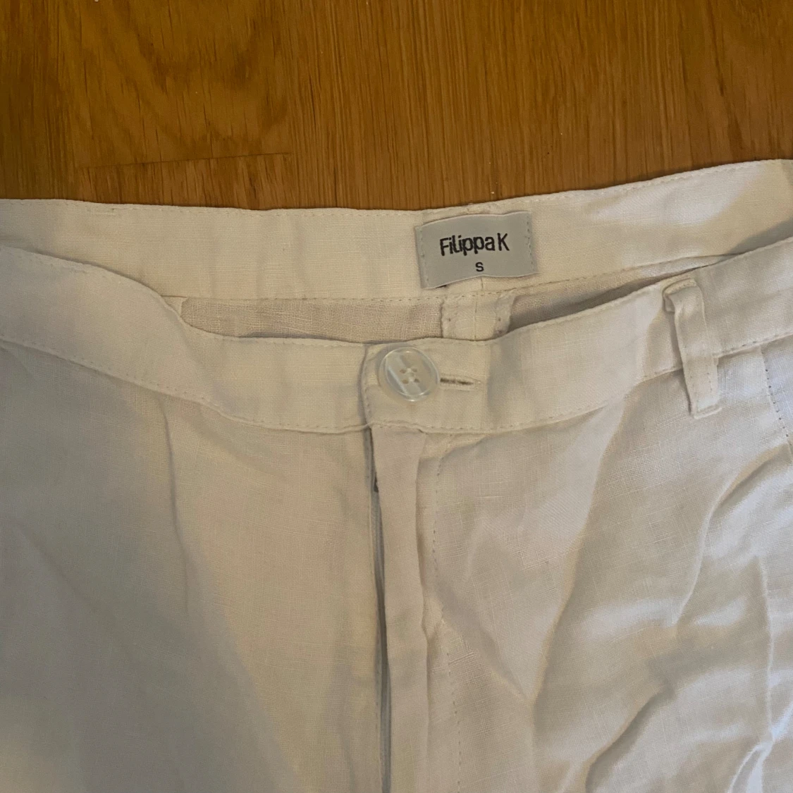 Lågmidjade raka linnebyxor - 90