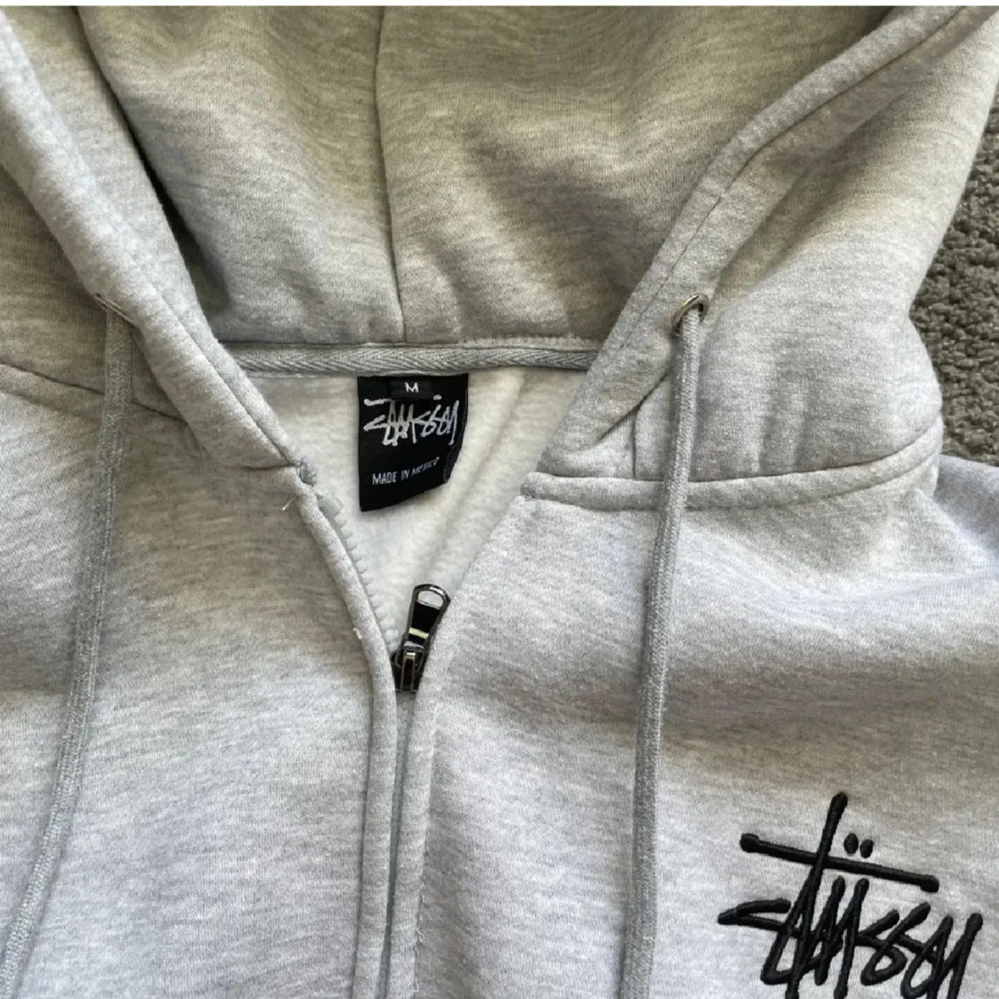 Grå Stussy Zip-up Hoodie - 91