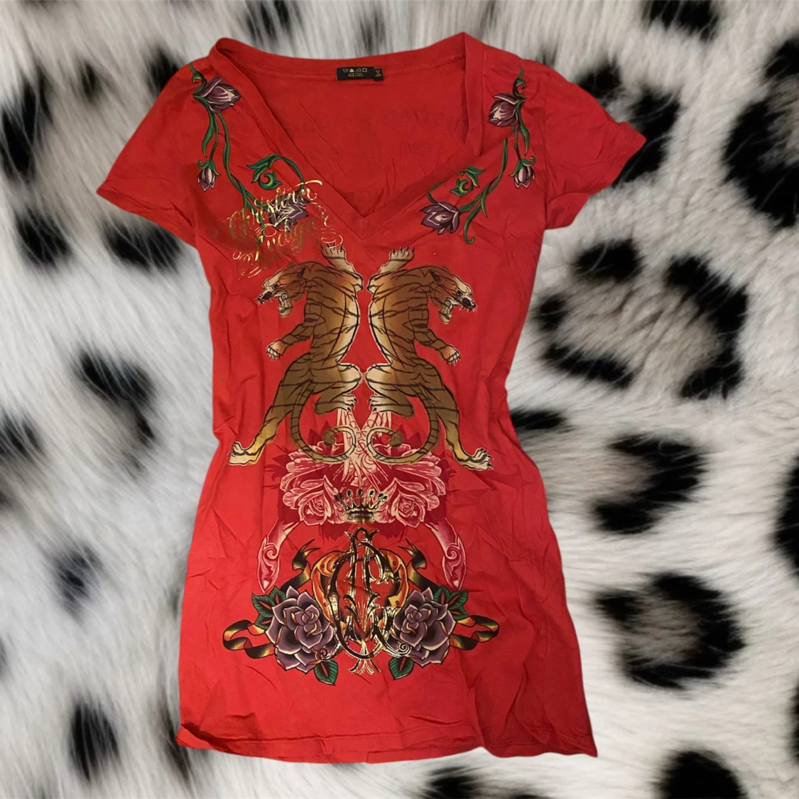 Röd t-shirt från Christian Audigier❤️ - 90