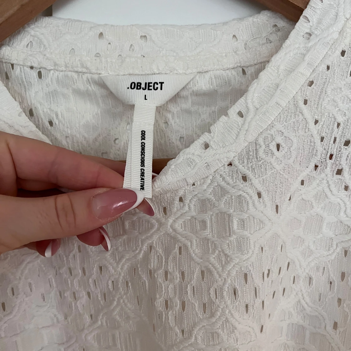 Vit spetsblus från Object - 90