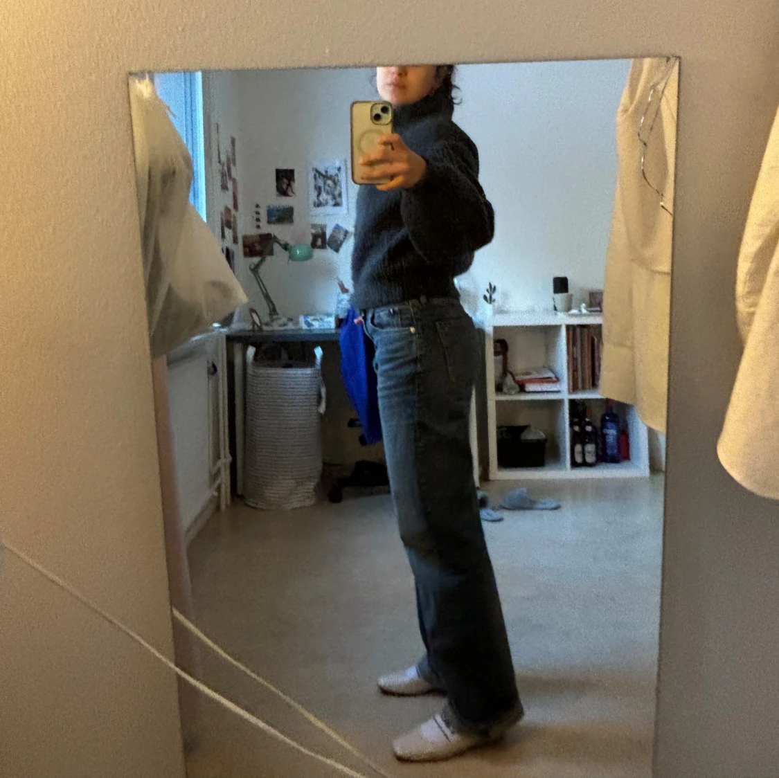 Mörkgrå stickad jacka med dragkedja - 93