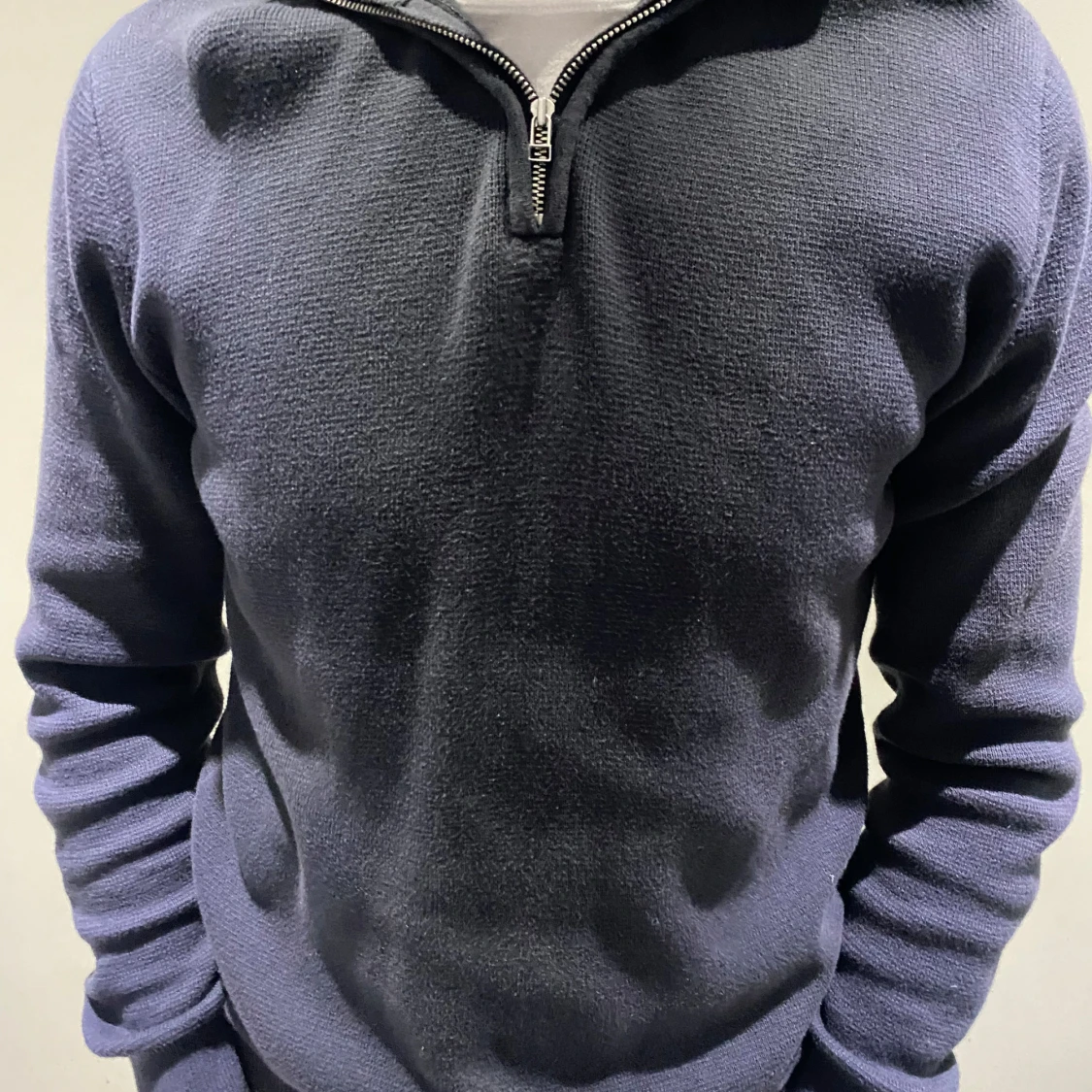 Marinblå Half zip tröja - 90