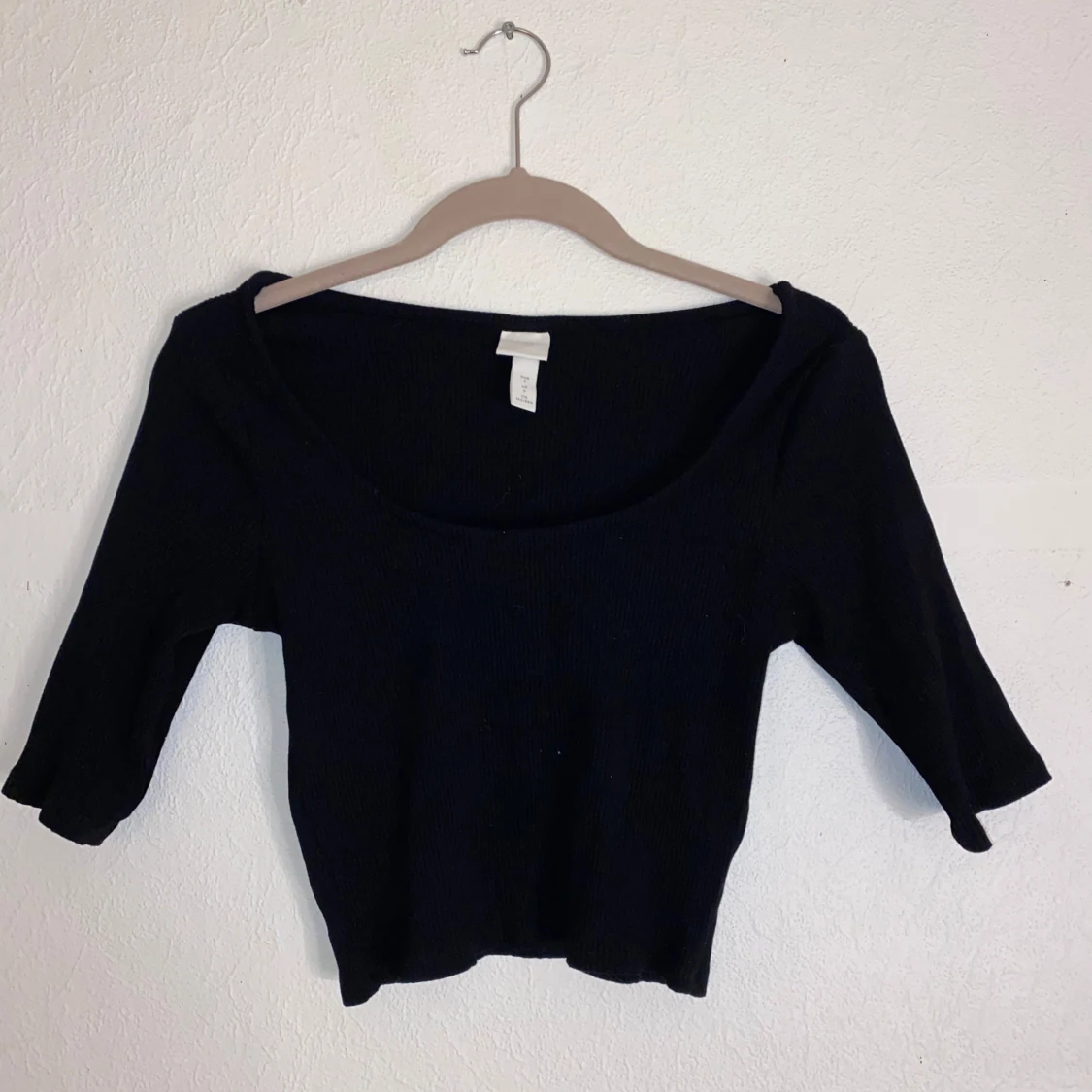 Svart ribbad topp från H&M