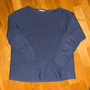 Blå stickad tröja - Säljer en så fin blå stickad tröja. 💗💗mjukt material. Har en liten liten fläck men inget jag tycker syns så mycket