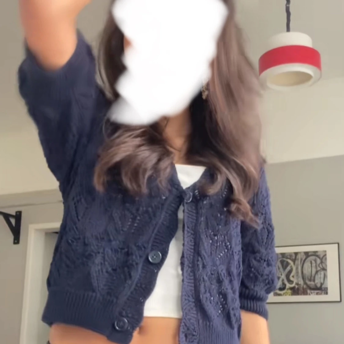 Mörkblå kofta med knappar - 90