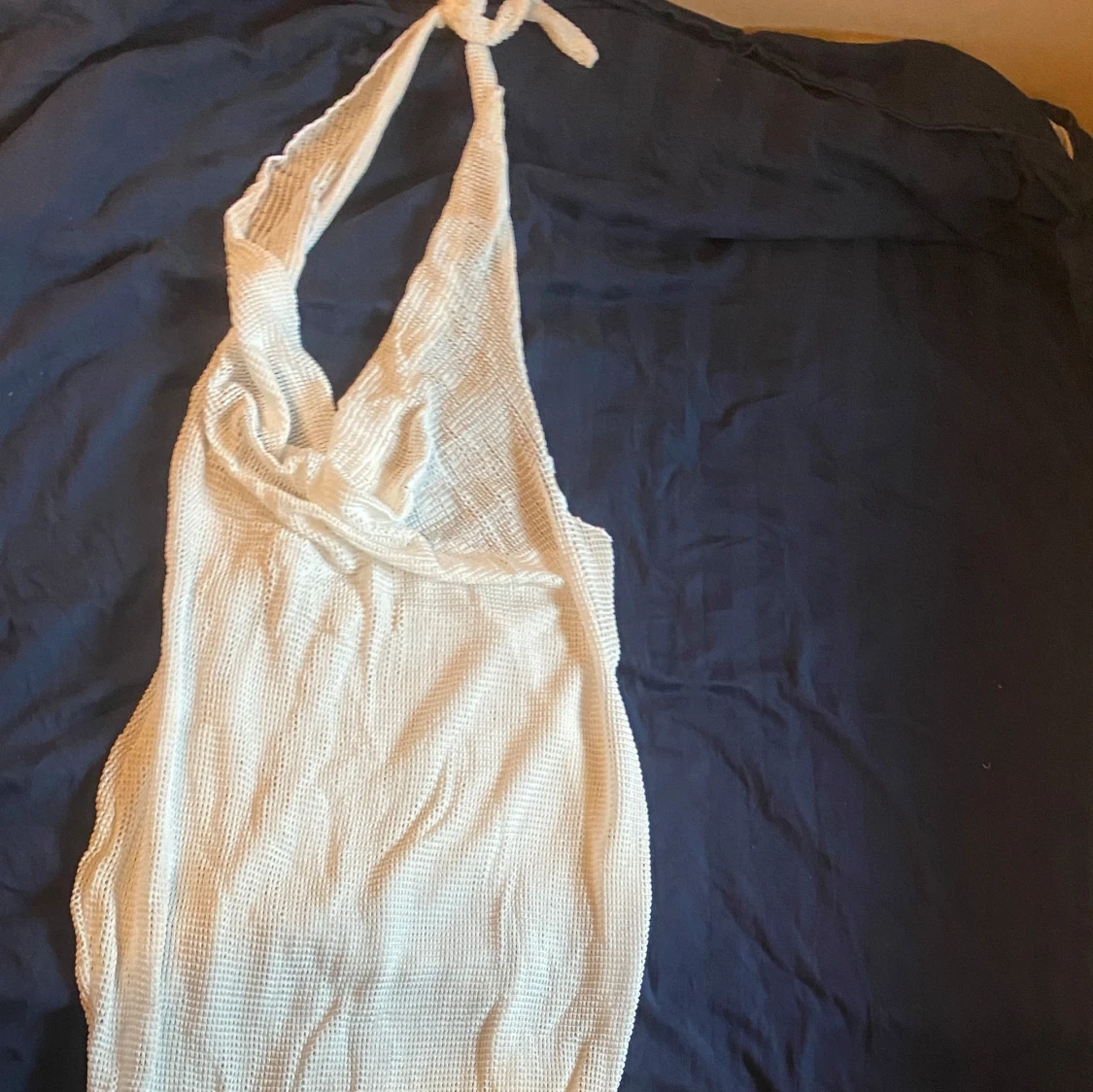 Vit överkast för bikini  med knytband - 1