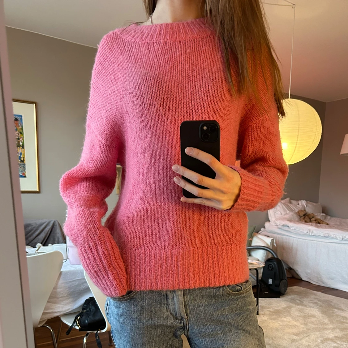 Rosa stickad tröja - 2