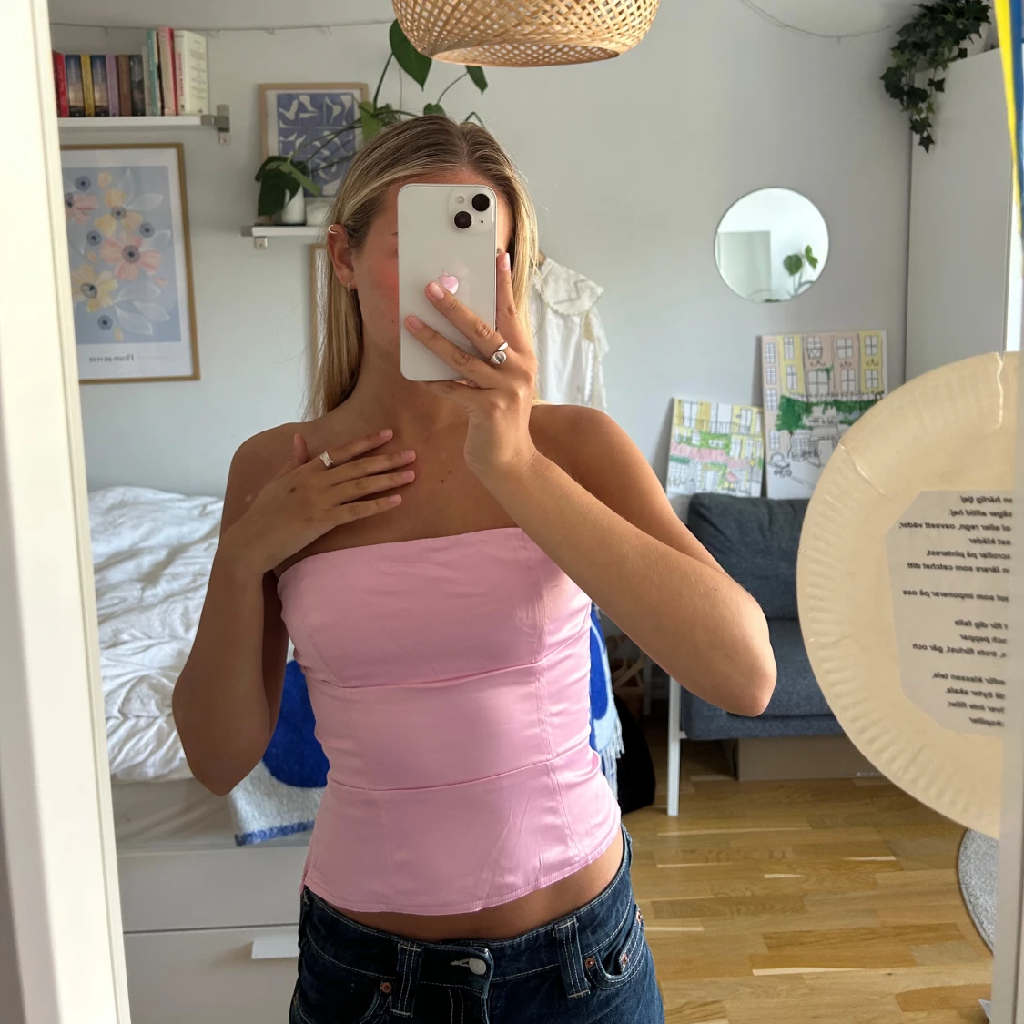 Rosa Bandeau Topp - 90