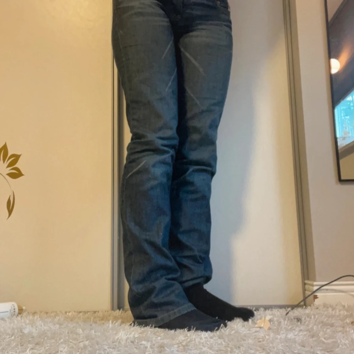 Blå bootcut jeans - 1