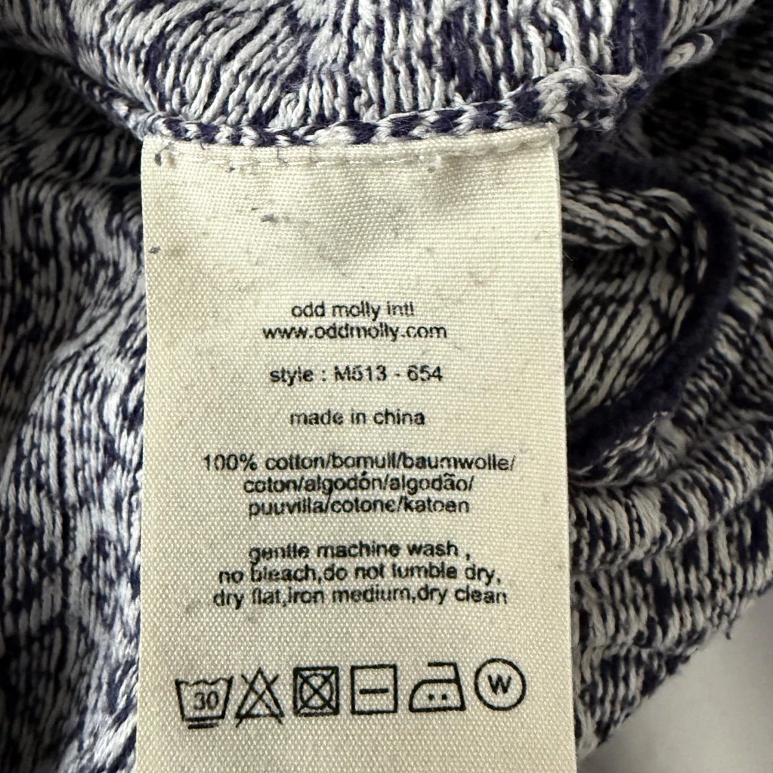 Marinblå mönstrad kofta från Odd Molly - 3