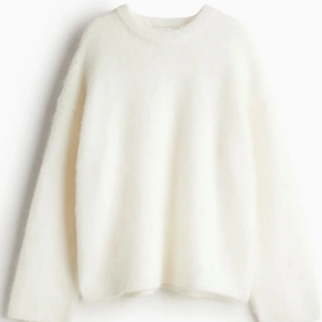 Vit stickad mohanir tröja H&M 