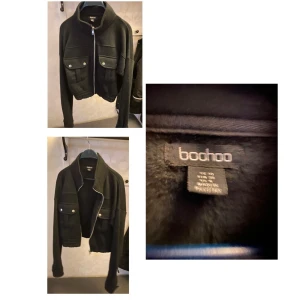 College -jacka  str36 - En fin college-jacka str36 . Aldrig använd. Köpt från boohoo. Fickor finns både  små sidfickor och knappfickor. Kort modell