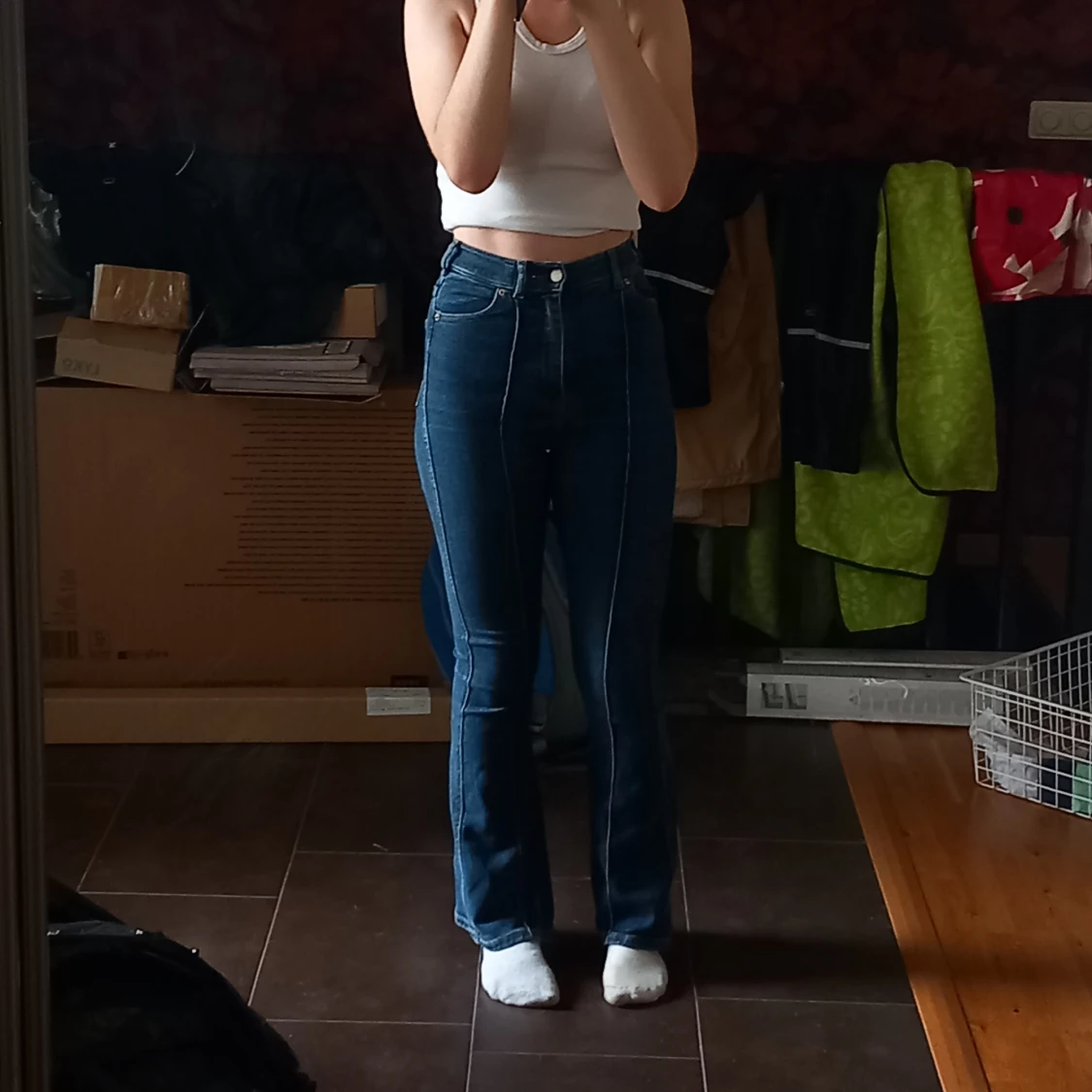 Högmidjade Bootcut Jeans <3