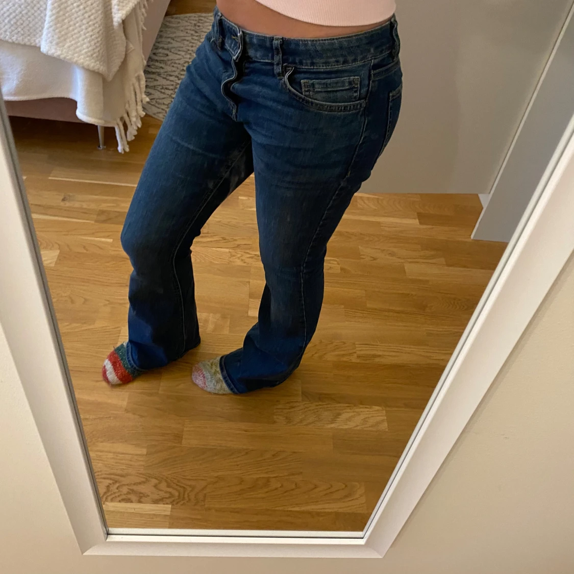 Lådmidjade bootcut jeans - 90