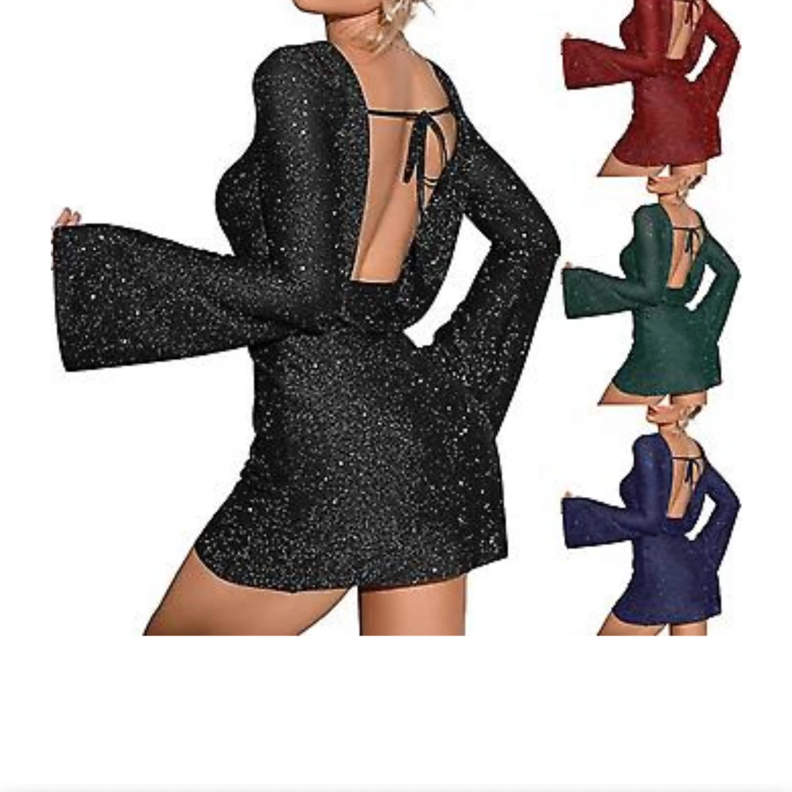 Svart glittrig klänning  - 92