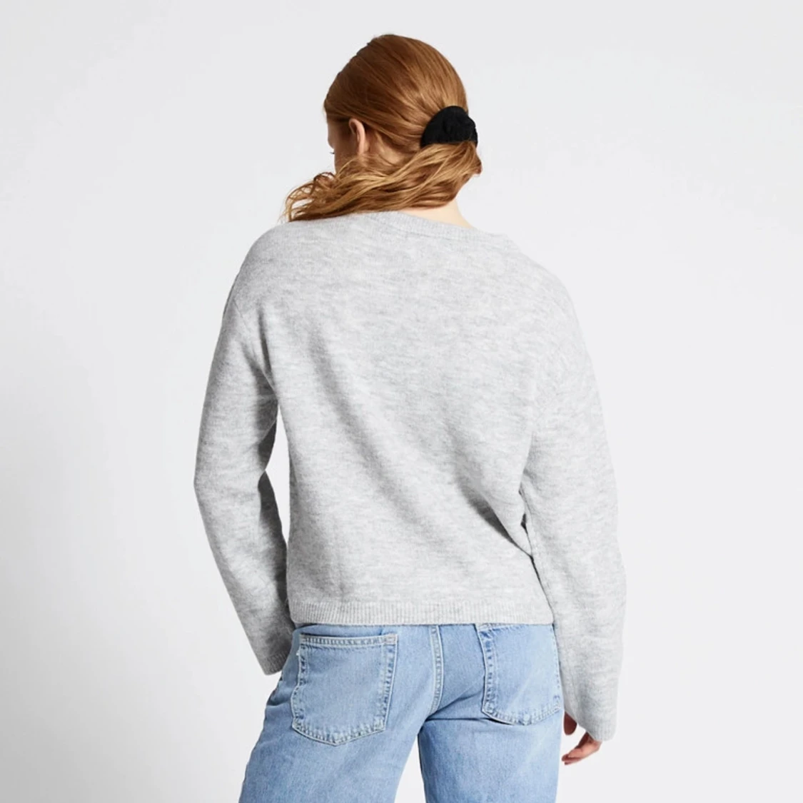 Grå stickad tröja - 90