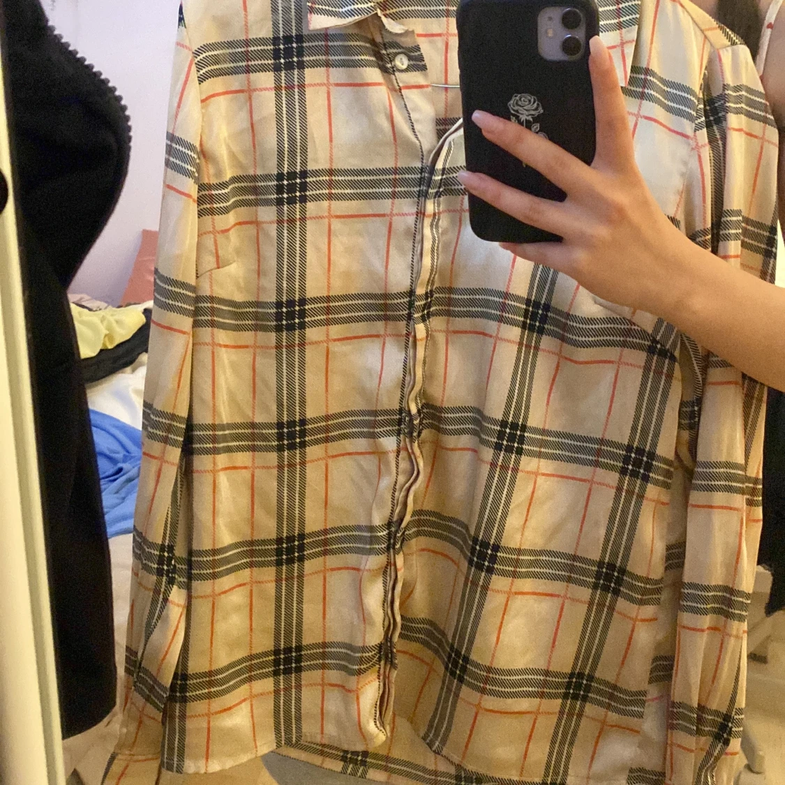 Skjorta satin randig  - 92