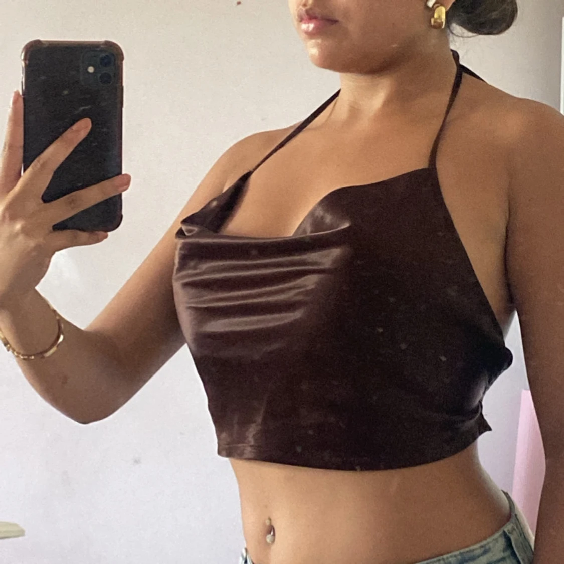 Öppenrygg backless topp