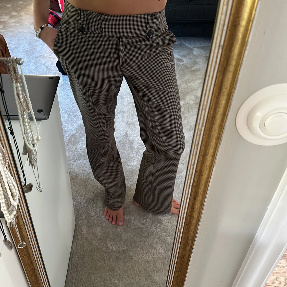 Rutiga kostymbyxor - 90