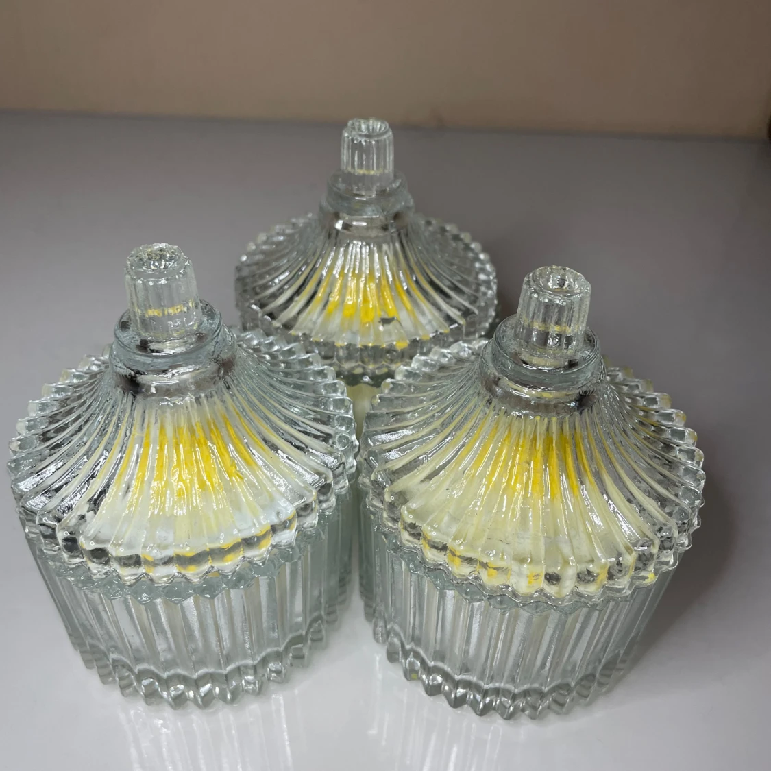 Blomformade ljus i glasburkar - 92