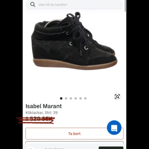 Isabel marant  - Jag säljer dessa Isabel marant skon då de inte kommer till användning längre, köpte de nyligen ifrån sellpy och de är i bra skick! Köpte på sellpy för 1520kr, säljer för 1150kr!!!!