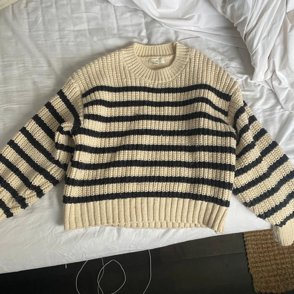 Randig stickad tröja - 90