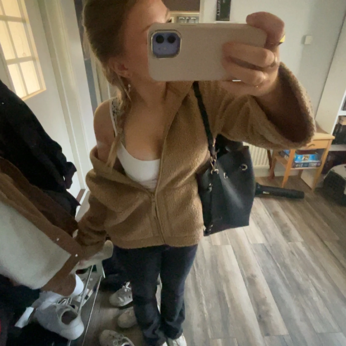 Beige teddyjacka - 90