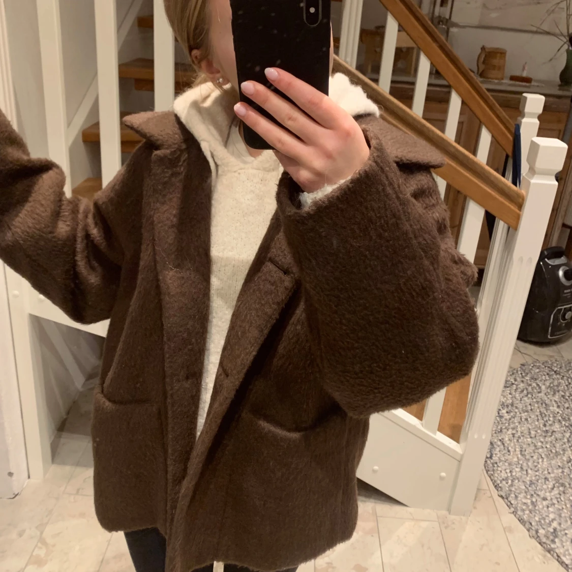 Brun varm kappa  - 90