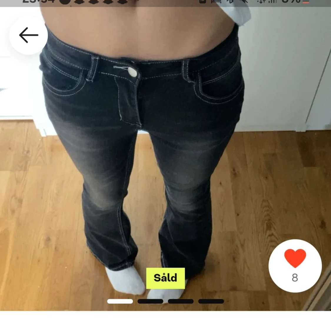 Svarta lågmidiade bootcut jeans - 90