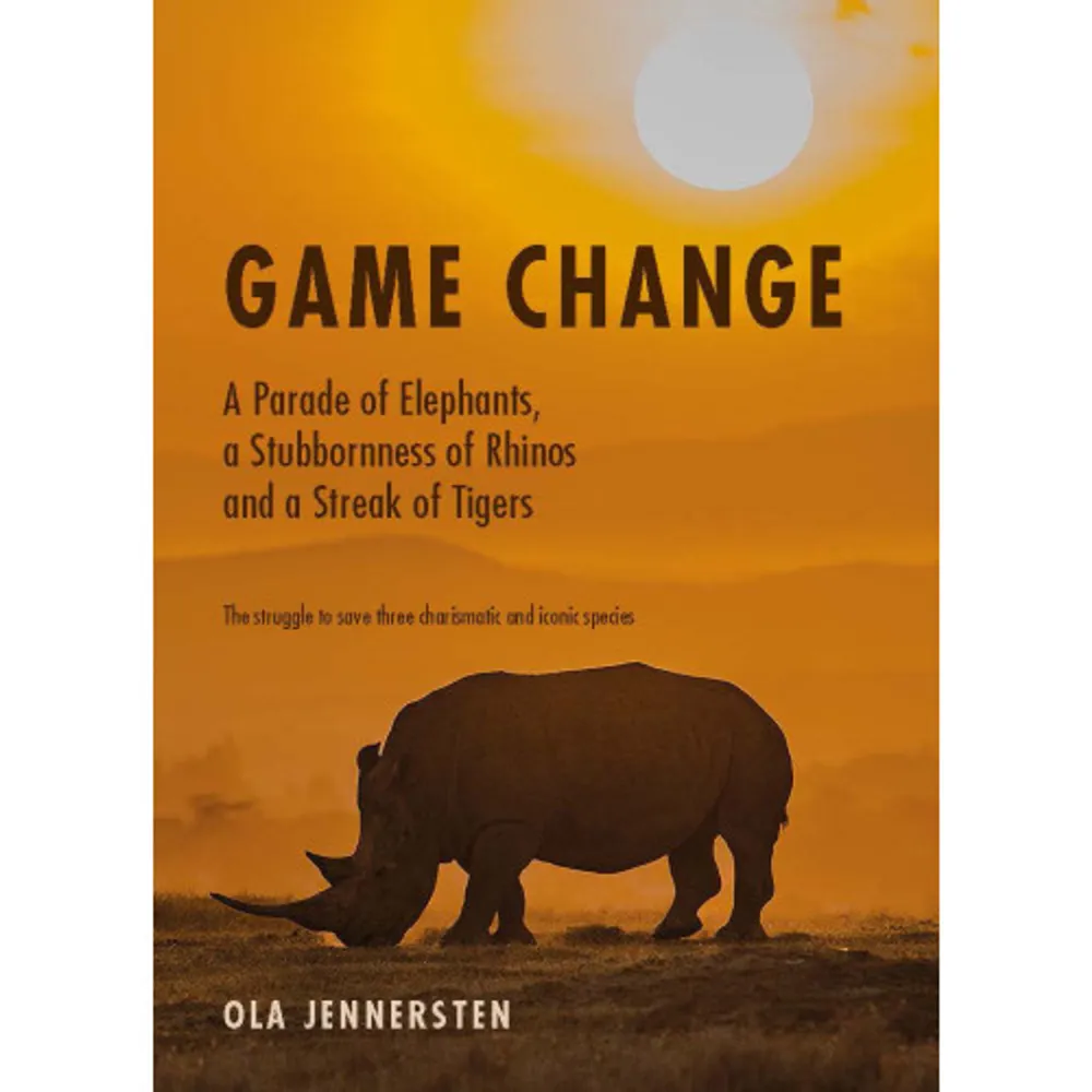 Game Change, a Parade of Elephants, a Stubbornness of Rhinos and a Streak of Tigers examines the situation of three of the planet s most enigmatic and alluring land-living animals. It is an important book that tells the alarming story of how the long-term survival of these animals is in question. They are continually threatened by poachers, international criminal networks, unscrupulous businessmen, smugglers and habitat loss.Swedish conservationist, ecologist, and photographer Ola Jennersten has traced trade and smuggling routes from the savannahs and rainforests of Asia and Africa to markets in Thailand, Burma, China and Vietnam. The book not only targets poaching and illegal trade, it also introduces us to dedicated researchers, brave conservationists, diligent civil servants and the communities who share their lives with these imposing and often difficult neighbours. We are taken to meet the rangers who with very little recompense put their lives on the line to protect these awesome creatures from ruthless poachers and armed gangs.240 pages generously illustrated with photos provide the reader with up-to-date information about these species, the threats they face and the organizations working to preserve them for the delight and wonder of future generations.    Format Flexband   Omfång 237 sidor   Språk Engelska   Förlag Brutus Östlings bokf Symposion   Utgivningsdatum 2018-10-18   Medverkande Richard Vincent   Medverkande Ola Jennersten   Medverkande Brutus Östling   ISBN 9789187483332  . Böcker.