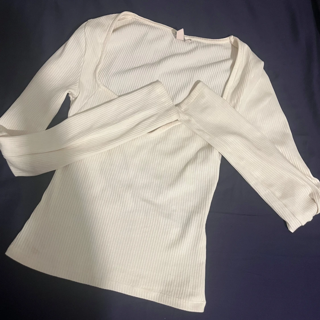 Vit ribbad topp från Nelly - 1