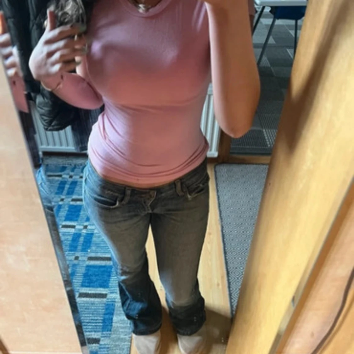 Blå jeans med bootcut - 90