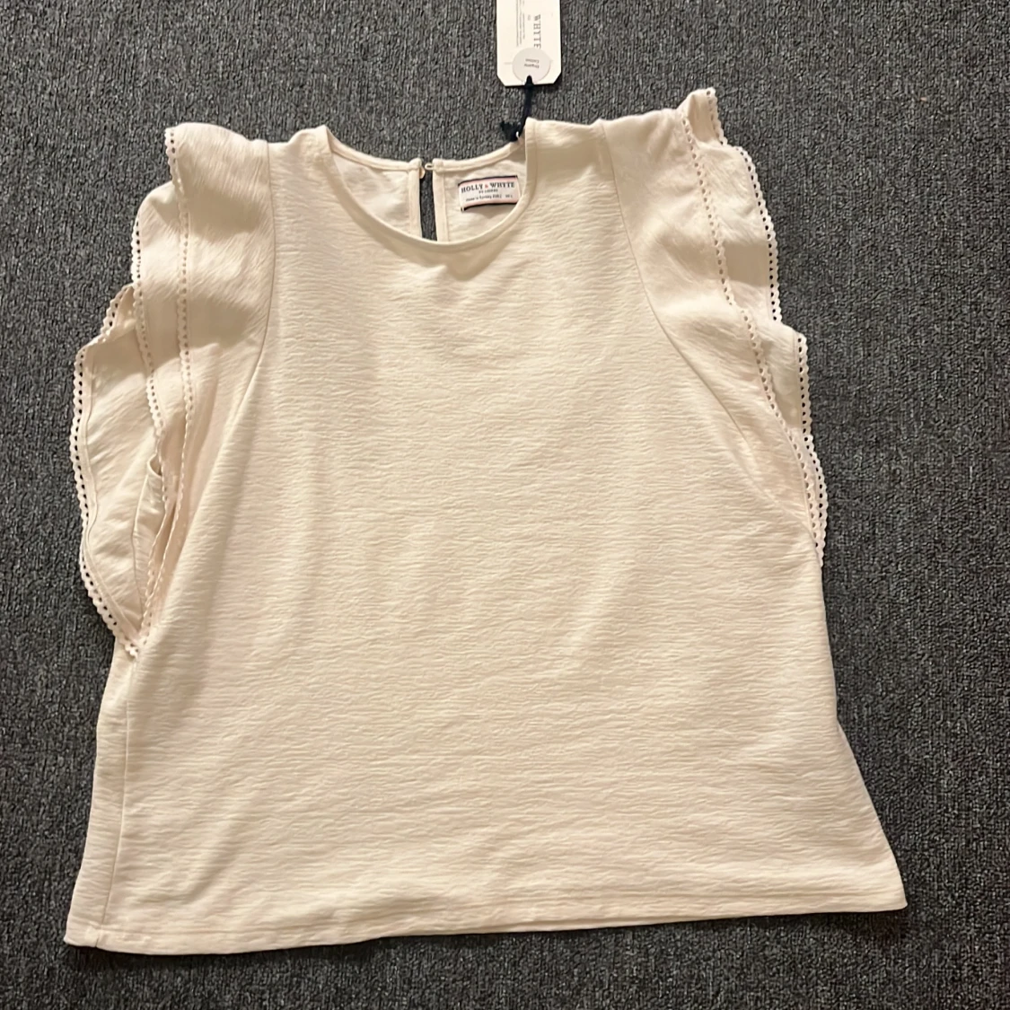 Lindex vit orange cotton tröja