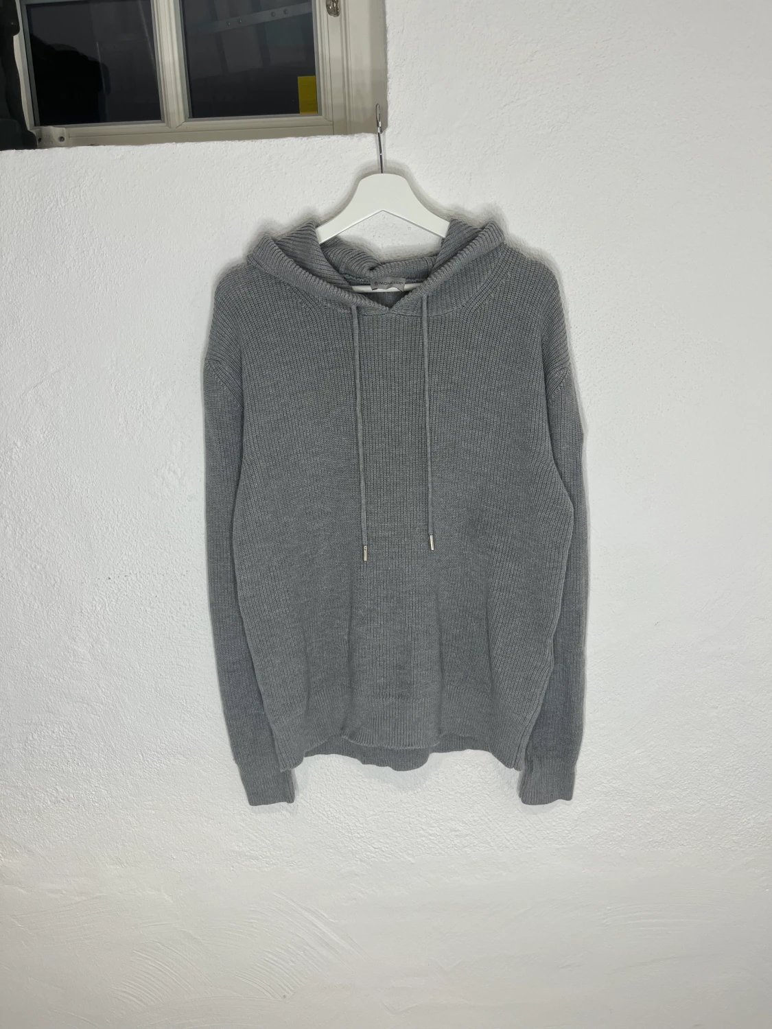 Grå Moncler Stickad Hoodie Hoodies