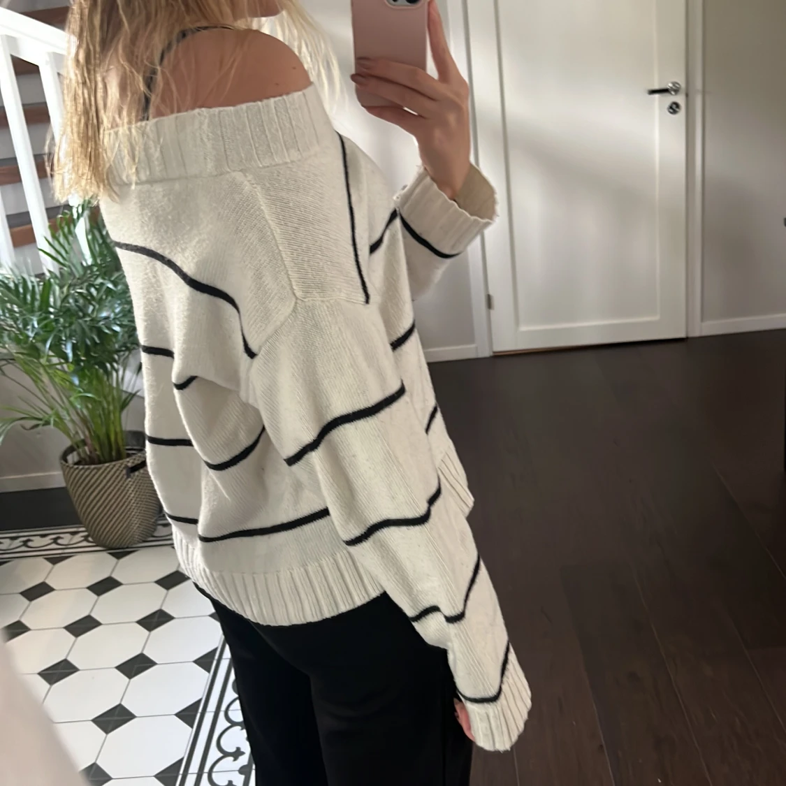 Stickad of shoulder tröja - 91