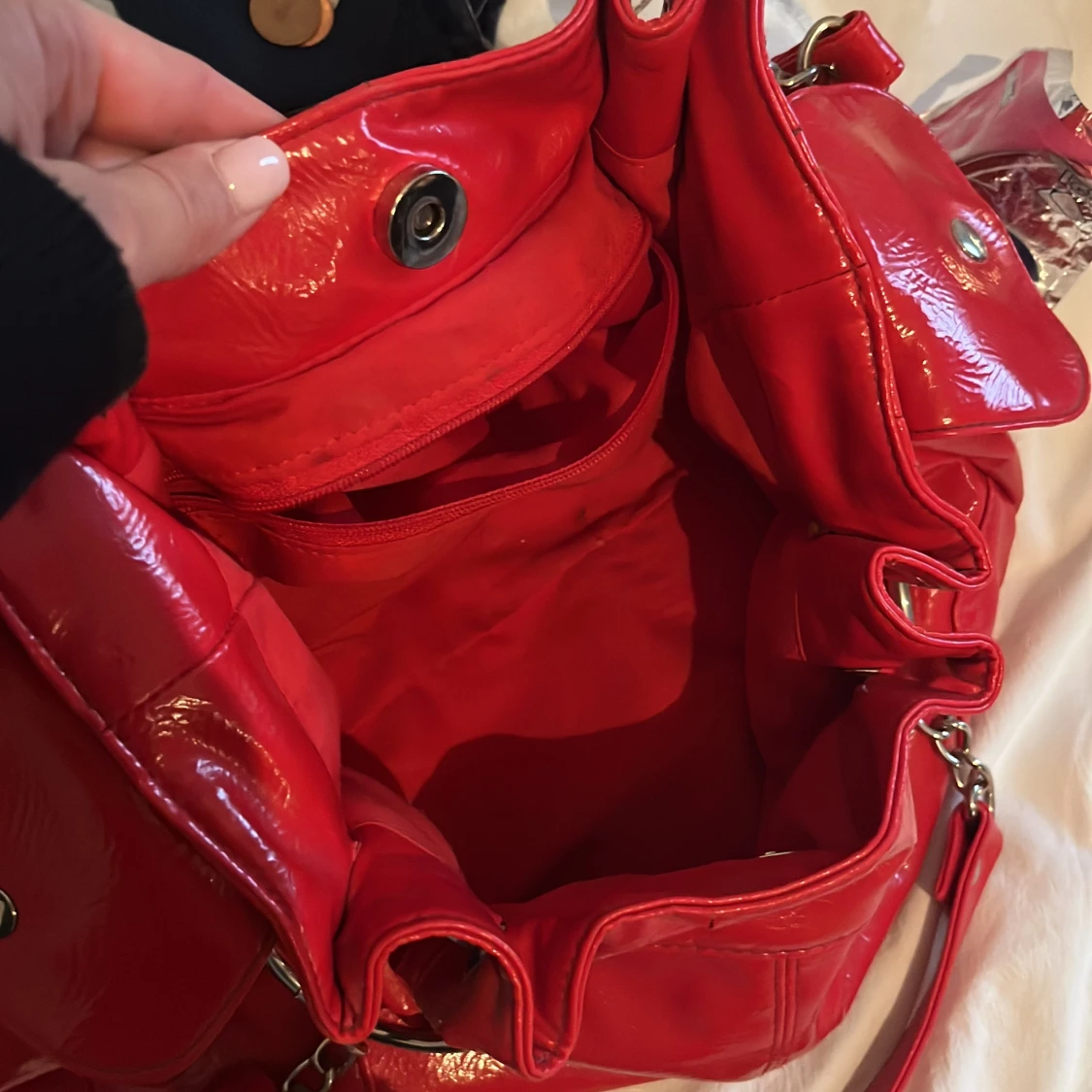 Röd skinnväska - 91