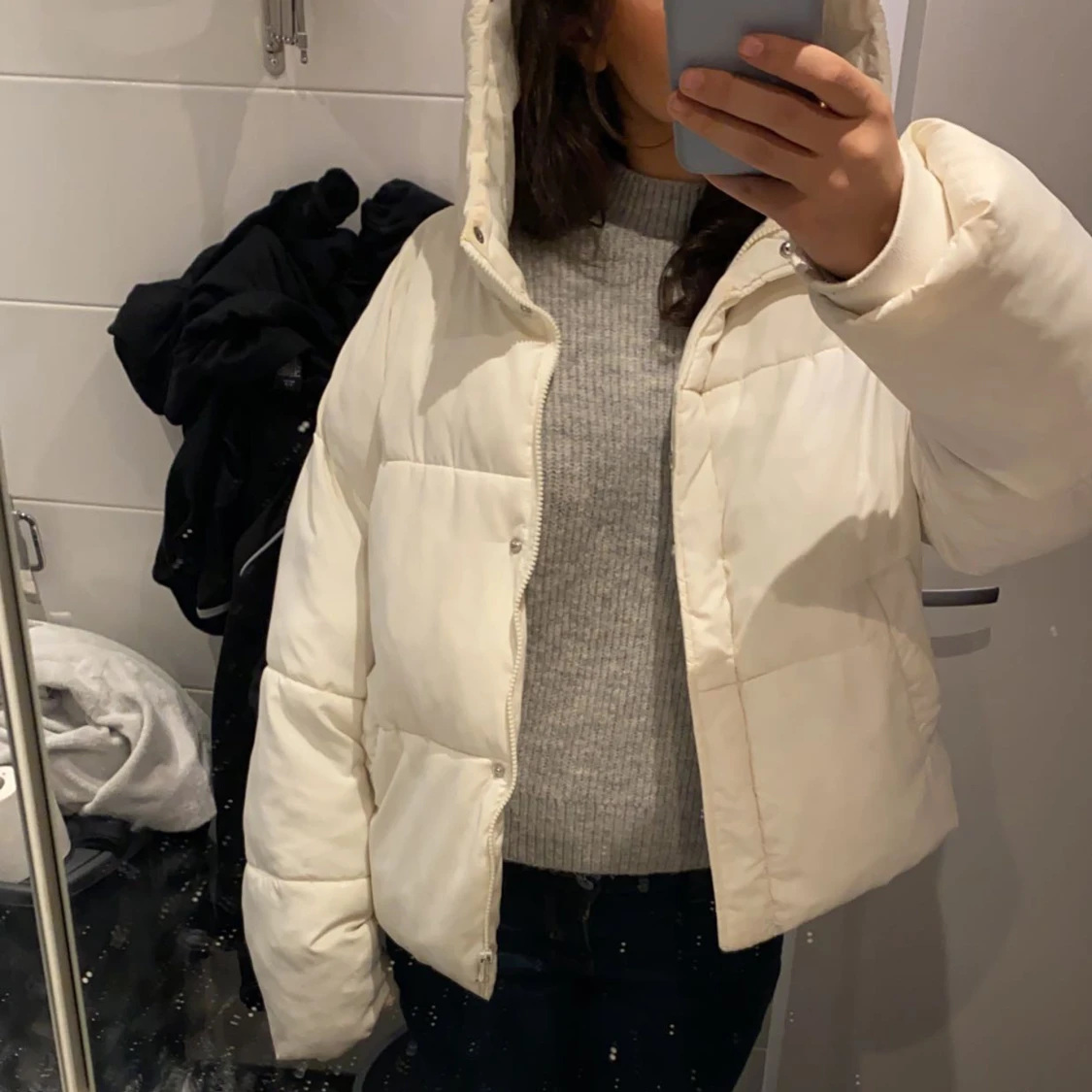 Vit vinterjacka  - 90