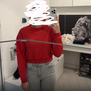 Röd tröja  - Tröja är lite kort för mig därför säljer jag den