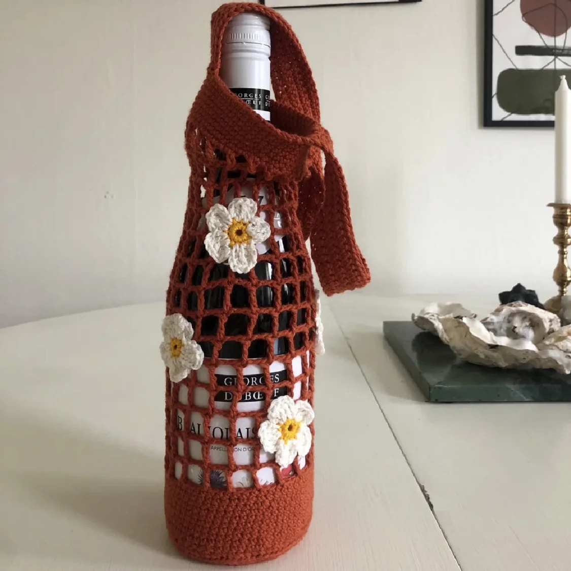 Vinväska med blommor 