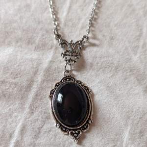 Vintage Goth Red Black Quartz Pendant Necklace Crystal Clavicle Chain  Märke: Unbranded