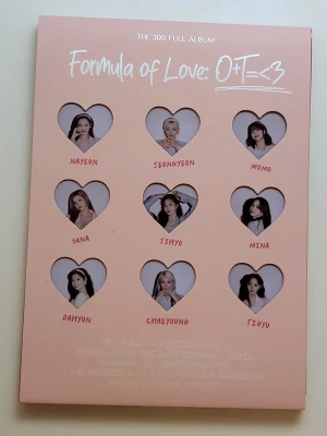 TWICE FORMULA OF LOVE  - Twice Formula of love full of love version, includes CD, momo postcard and stickers  Cd used once for testing. Price can be negotiated 