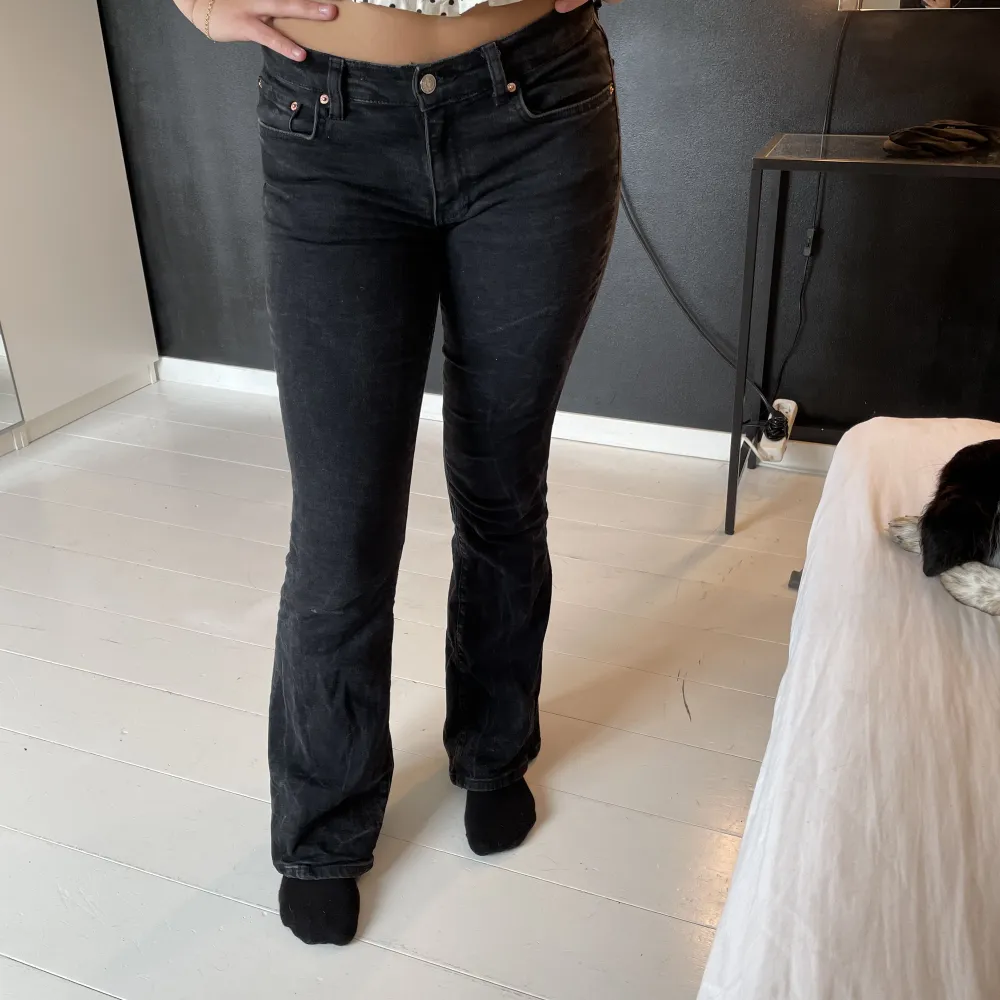 Svarta lågmidjade bootcut jeans från Gina tricot . Jeans & Byxor.