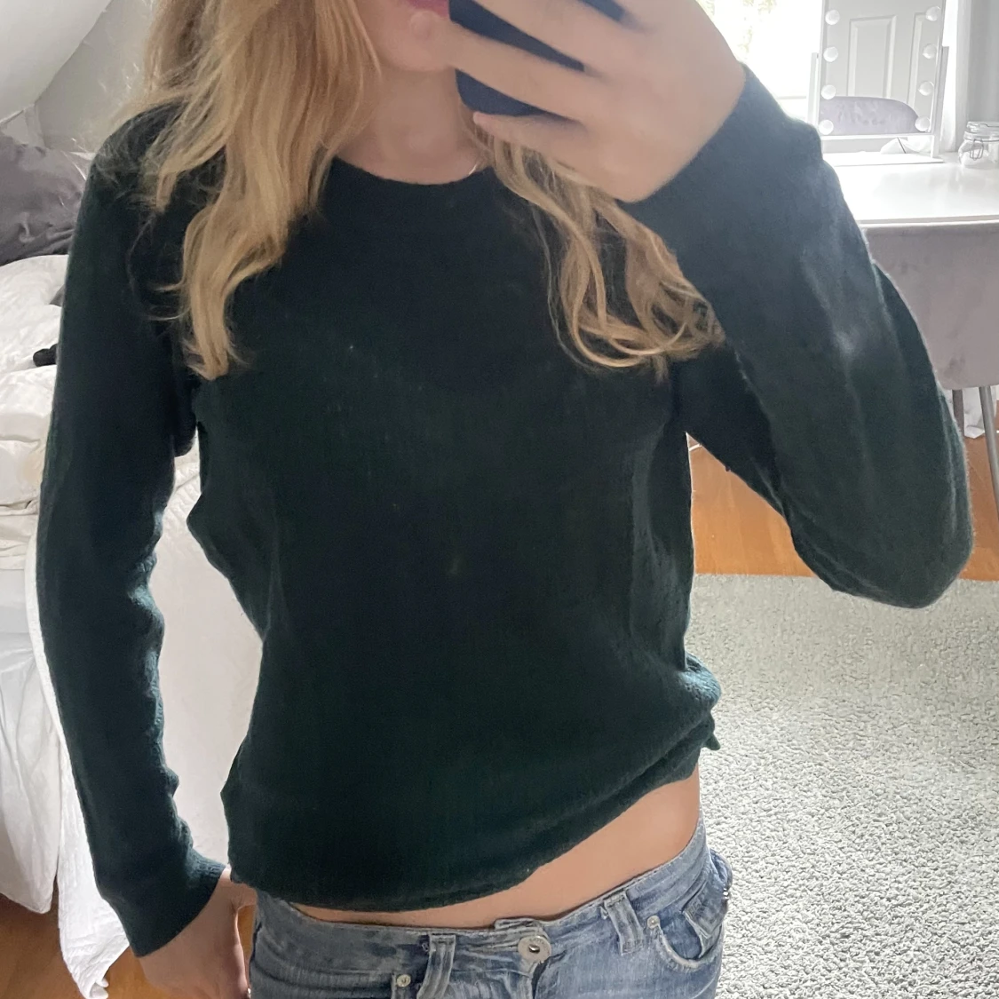 Grön stickad tröja!🥰