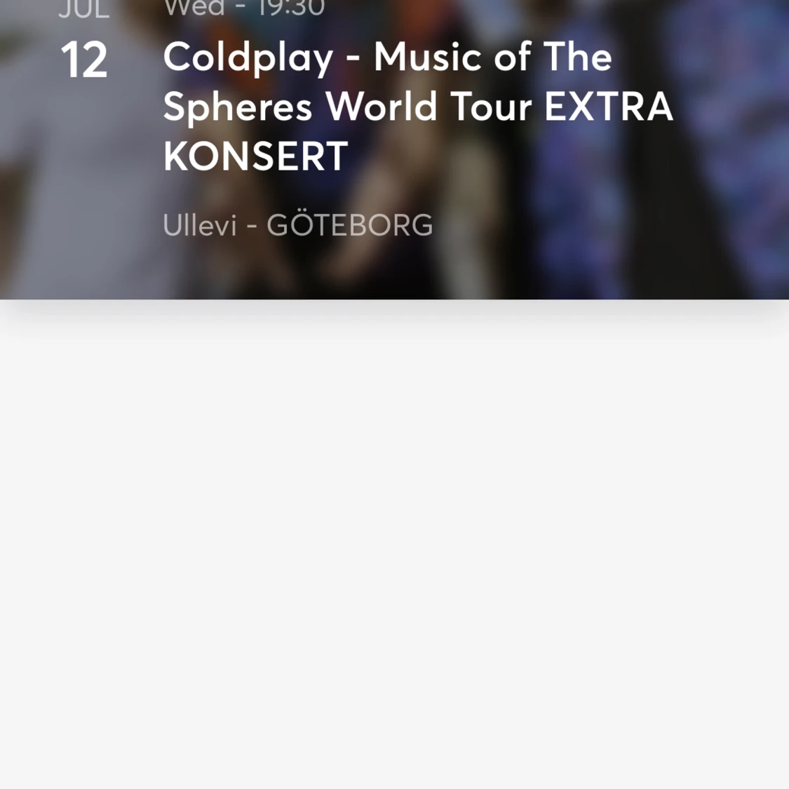 Coldplay biljetter Ullevi 12/7 - 90