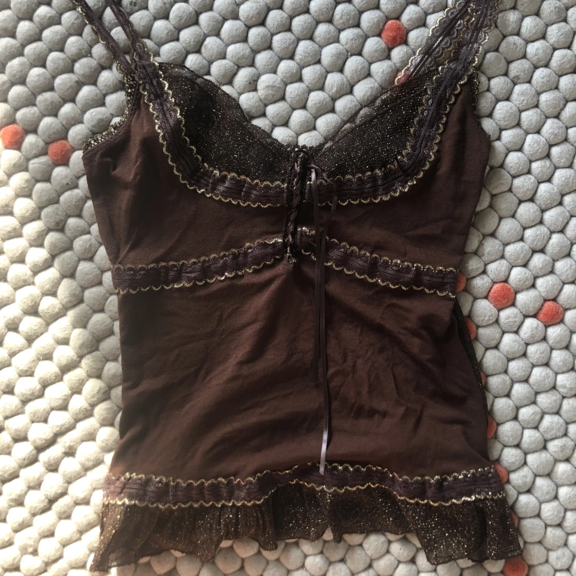 Brun glittertopp  - 91