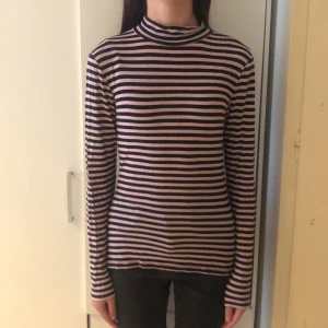 En rosa/svart randig tröja. - En tröja som inte har kommit till användning. Vi har bara testat den under de här photograferingarna. 