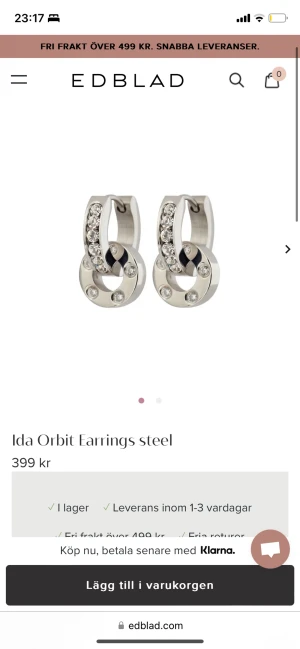 Edblad örhängen  - Silvriga örhängen från Edblad. Köpt för 399kr men säljer för 200kr