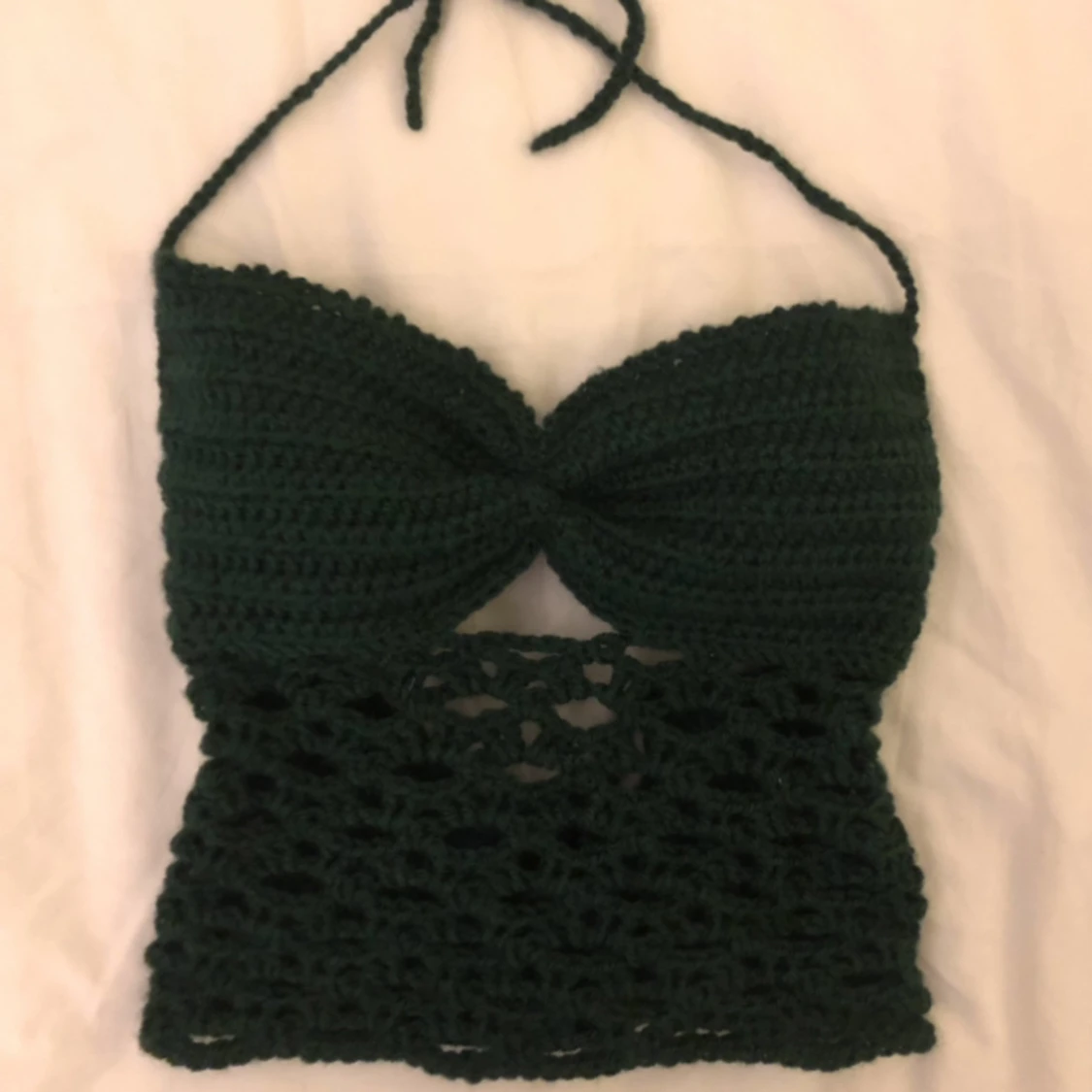 Grön virkad topp