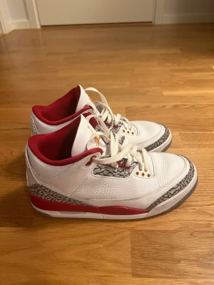 Jordan 3 Retro ”Fire red” - Säljer mina jordans som är i ett mycket bra skick och dem har inte använts mer än 10 gånger. Inga skador och ser ut som nya.